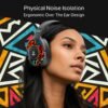 Boat Rockerz Plus 550, Customizable Earcups, 100H Battery, 50mm Drivers, Dual Pair, Stream Ad Free Music via App Support, Bluetooth Headphones, Wireless Headphone with Mic (Black Psyche)