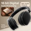 GOBOULT Fluid X 60Hrs Playtime, 40mm Boosted Drivers, Foldable Design, ENC Mic, 5.4v Bluetooth & Wired Headset (Electric Black, On the Ear)