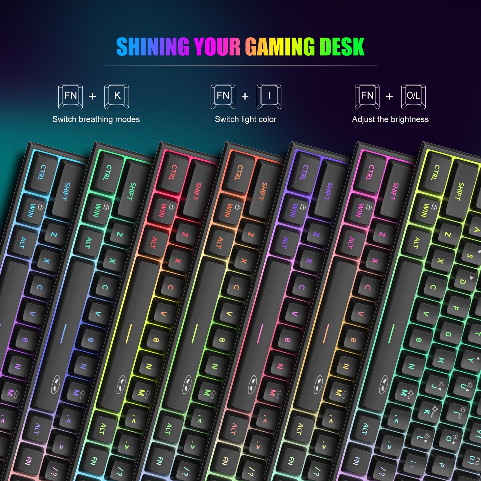 MageGee Mini 60% Gaming Keyboard, RGB Backlit 61 Key Ultra-Compact Keyboard, Ts91 Ergonomic Waterproof Mechanical Feeling Office Computer Keyboard for Pc, Mac, Ps4, Xbox One Gamer, Wired (Black) - Image 4
