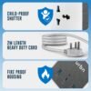 URBN 6-in-1 Qube Core Power Strip | 3 Universal Sockets (2500W) + 3 USB Ports (20W PD) | Fast Charging | Heavy Duty 2m Power Cord | Surge Protection | 1 Year Warranty (White)