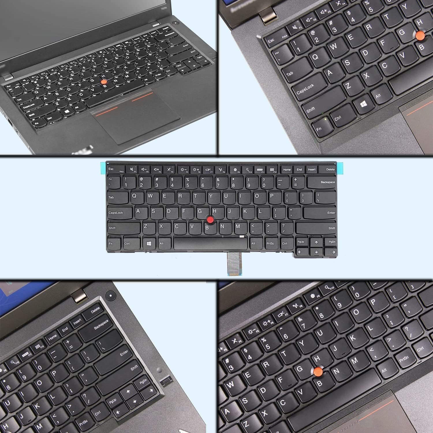 Wefly Laptop Keyboard Compatible for Lenovo Thinkpad T431 T431S E431 T440 T440P T440S E440 L440 T450 T450S T460 T460P L450 T440E 04Y0824 US Layout Black (with Pointer)