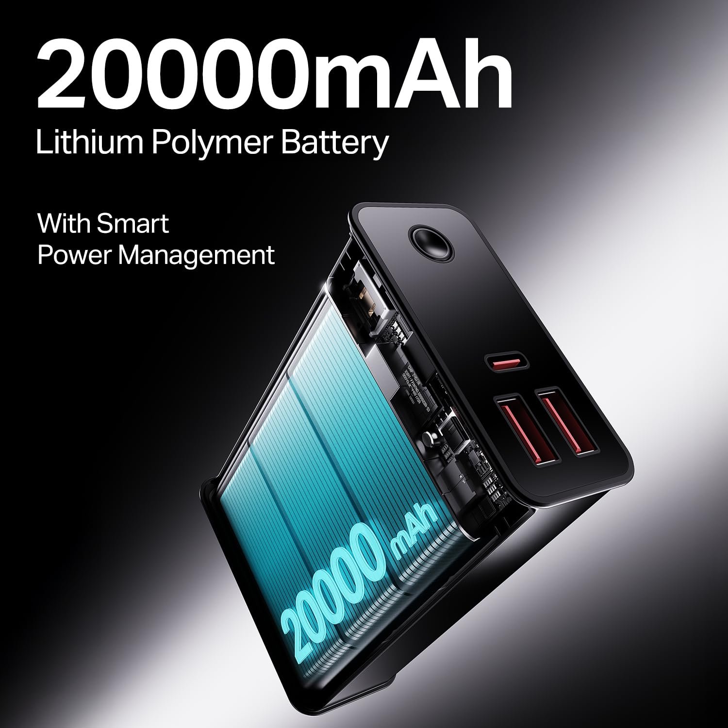 Boat Energyshroom PB400 Pro 20000 mAh 22.5W Pocket Size, Compact Power Bank, Fast Charging (2X Output Ports, Supports Android, iPhone, Tablets, Earbuds, etc.) (Emerald Green), USB Type C - Image 3