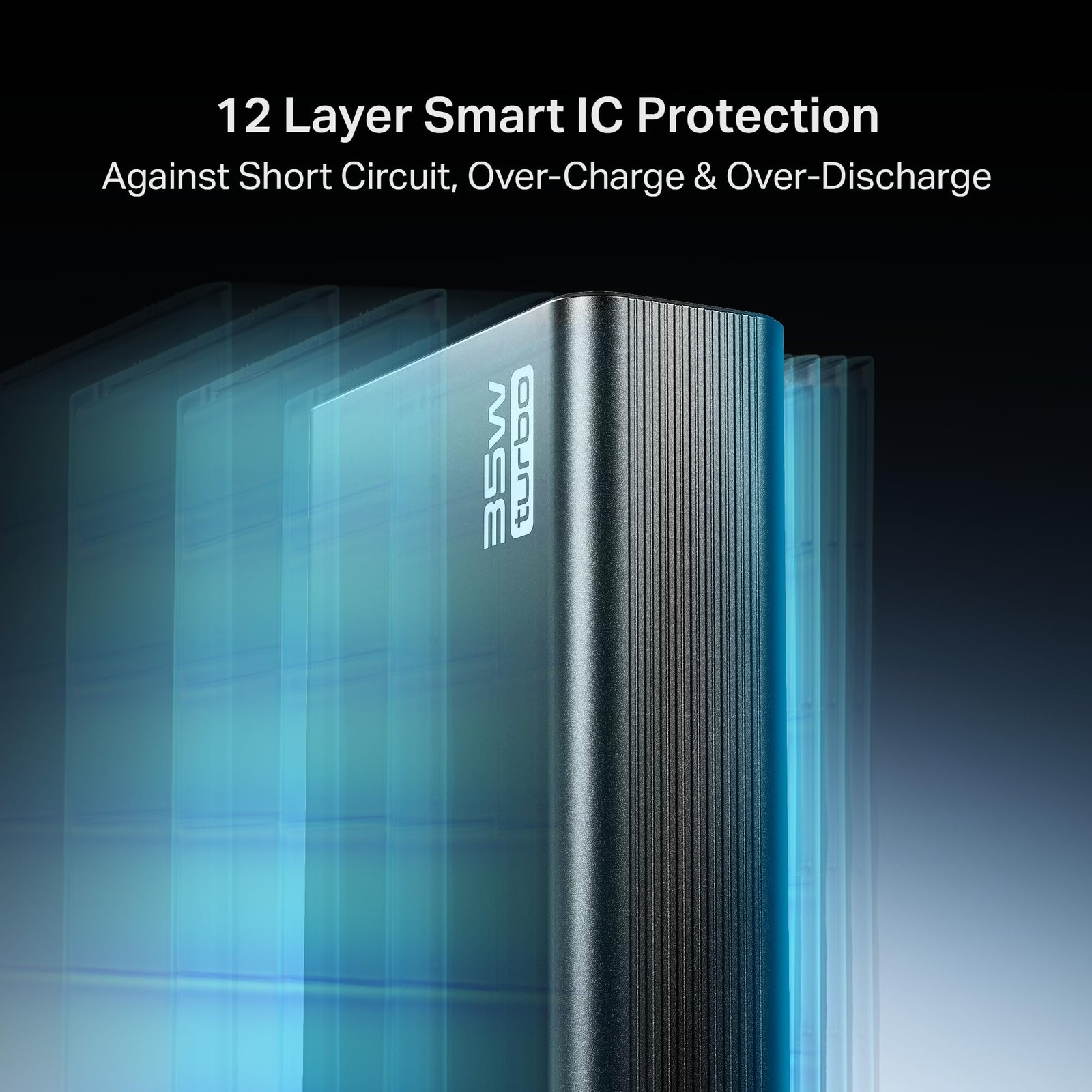 Boat Energyshroom PB435 20000 mAh 35W Super Fast Charging Power Bank, Smart 12 Layer Protection (4X Output Ports, Supports Android, iPhone, Tablets, Earbuds, etc.) (Onyx Black) - Image 9